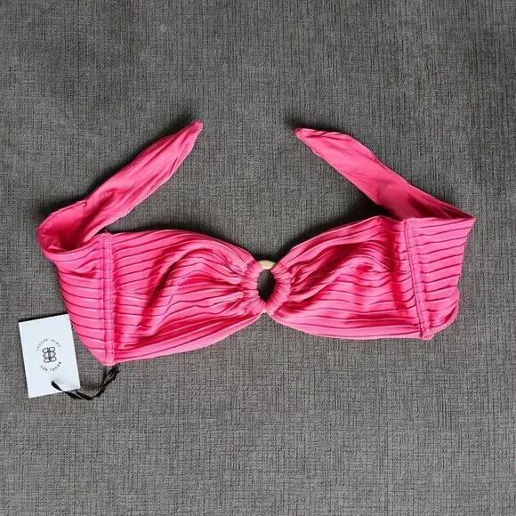 Revel Rey Hayes Women's Pink ring Up me bikini top Size Small - Picture 5 of 16